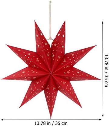 LuxShiny papirna lampica Papir zvijezda Lanterna lampica: Crvena 9 šiljasta zvijezda Božićna zvijezda Ornament