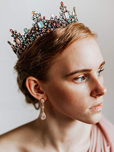 SWEETV draguljima Baroque queen Crown - vještački dijamant vjenčane krune i tijare za žene, kostimirani pribor