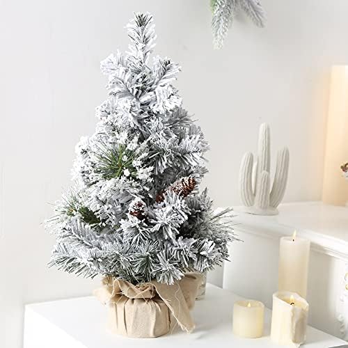 15.75 / 11.82INCH Desktop mini božićno drvce Bijeli sniježni cone Felt Mini Xmas Tree Home Party Novogodišnji