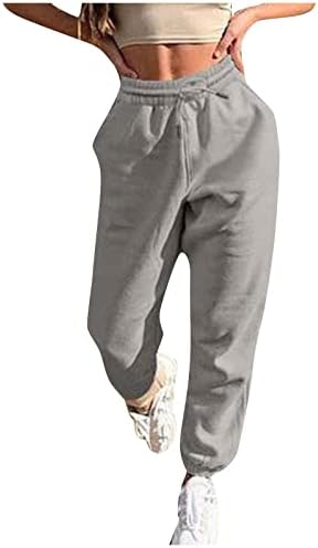 Gumipy Womens Dukset sa džepovima Lood Fit Fleece Prevelike znojne hlače Vježbajte joga konusne