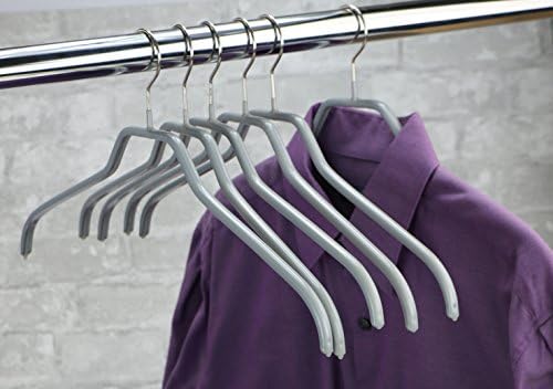 Mawa by Reston Lloyd ne klizanje uštedu prostora Široko širine vješalice za odjeću, stil 45 / f, set od 140pcs, srebro