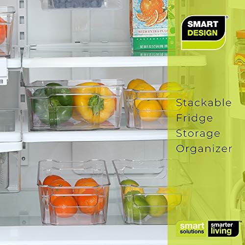 Smart Design Spakirati set 4 kante za hladnjak sa ručkom - 6 x 12 inča - BPA Besplatna plastika -