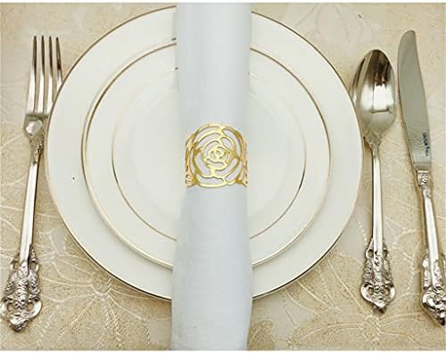 WODMB 10pcs Hotel Wedding Metal Rose Cvet salveta kopča dekoracija prstenasta platna prstena za pribor za jestezanje