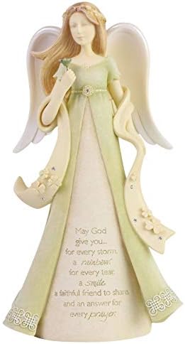 ENESCO 6006501 Fondacije Heart Irish Angel Figurine, 7,6 inča, višebojni