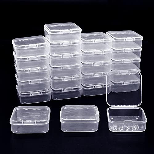 Jyongmer 36 komada Mini prozirnih plastičnih kontejnera za skladištenje kutija sa poklopcima sa šarkama,