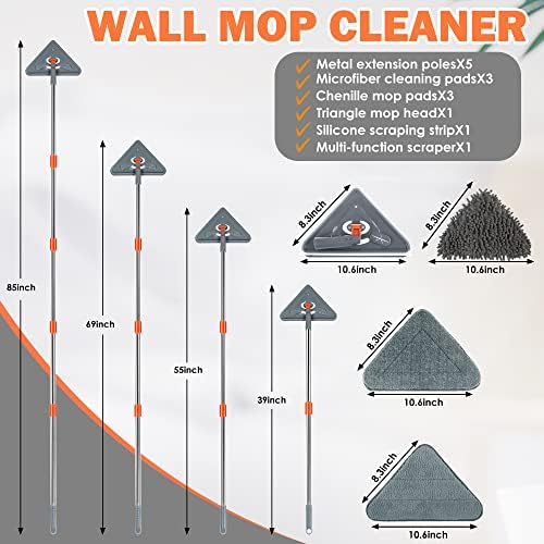 Cleaner za čišćenje zida CALUMINA 85 sa dugim ručkama - 180 ° rotirajući zidni čistač - sredstvo za