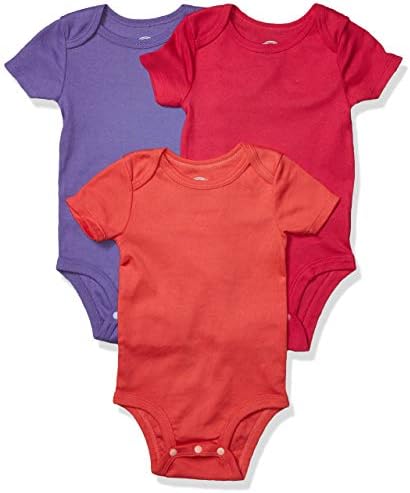 LAMAZE Organske bebe Baby Girls kratki rukav pamuk bodi, majica za zatvaranje, narančasta