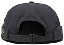 Mongous Muška Retro Docker kapa i kapa sa vezicama na kapici kapica s kapicom valjana manžetna kapa bez