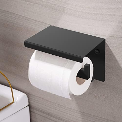 Wekis toaletni držač papira, samoljepljivi mat crni moderni kvadratni toalet za kupaonicu. Zidni nosač papira