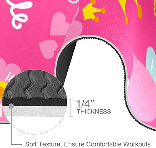 Siebzeh Yelloe Princess Stars Pink Premium Thick Yoga Mat Eco Friendly Rubber Health & amp; fitnes Non Slip Mat za sve vrste vježbe joge i pilatesa