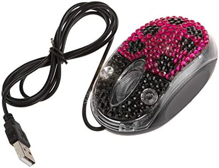Modni dizajn Lady Bug kristalni optički miš, ekskluzivni žičani PC miš za Blingbling, PC miš od vještačkog