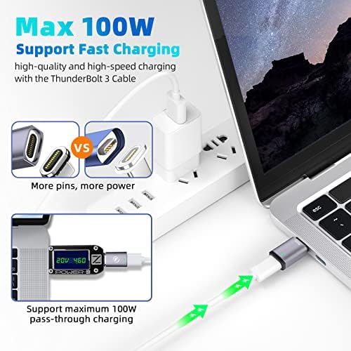 Duhans USB C magnetski adapter, magnetski USB C adapter ravno s PD 100W choce 11Pins USB2.0 480Mbps