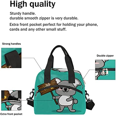 Slatka Hello Koala izolovana torba za ručak za žene/muškarce kutija za ručak sa podesivom & amp;