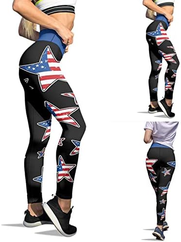Američka zastava Patriotske stope ženske struke patriotske zvijezde Strips Yoga Hlače prozračne hlače za punu