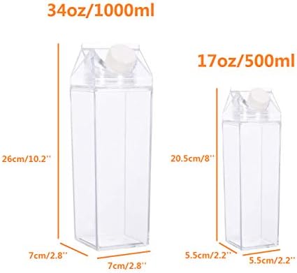 Fanovo 34oz kartonska flaša za mlijeko prozirne flaše za mlijeko prozirna čaša za piće za višekratnu upotrebu