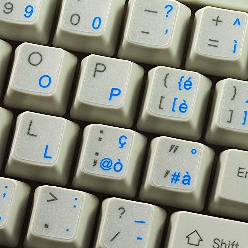 Italijanske naljepnice na tastaturi sa plavim slovima na prozirnoj pozadini