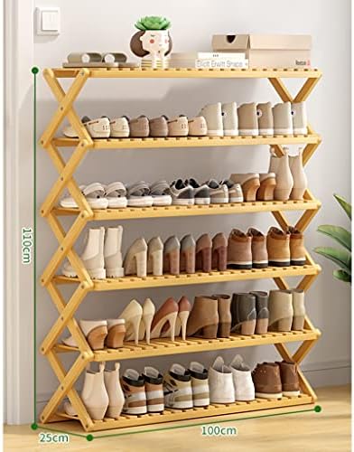 FIFOR bambusov stalak za cipele 6 razine slobodne stojeće obuće Sklopivi nosač cipela za skladištenje