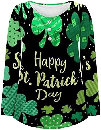 St Patricks Dan majica Žene dugih rukava Irski vrhovi Henley Tunic vrhovi labavi ugradbeni bluze