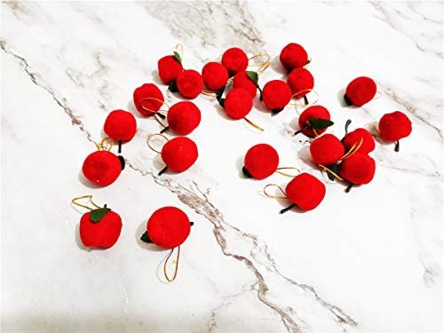 Thkmeet male crvene jabuke ukrasi za jelku viseći ukrasi Božićni dekor za zabavu, 24 kom