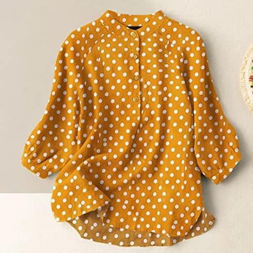 Ženska posteljina spušta majice 2023 Ljetne kratke hlače s rukavima Comfy tiskani tee vrhovi