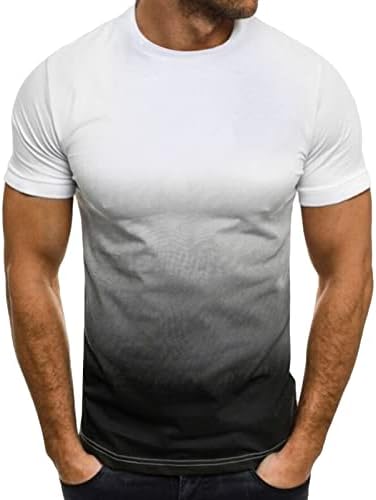 Muška 3D gradijentna majica Atletic Jednostavna majica sa čvrstim bojama Tors Ljetni kratki rukav Ležerne