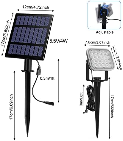 T-Sun Solarni reflektori mijenjaju se boja, 4 u 1 solarni RGB solarni svjetla vanjska vodootporna Automatsko