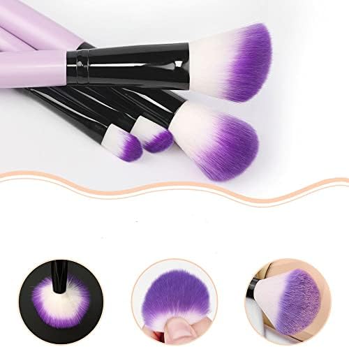 N / A set četkica od 8 pakovanja Purple Professional Soft Brush četkica za osnivanje sakrivača četkica za ljepotu