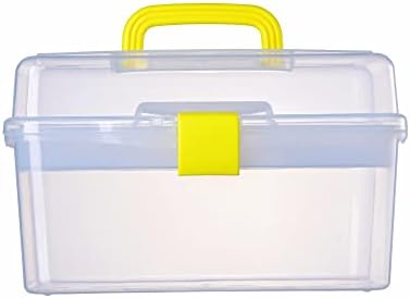 BangQiao višenamjenska prozirno žuta plastična kutija za priloge za kontejnere za skladištenje, prozirna