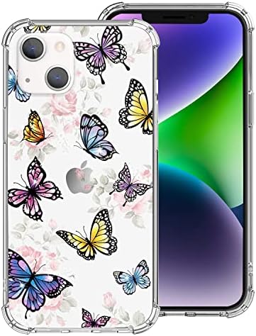 Lapac & nbsp;za iPhone 14 Plus Case Butterfly Clear iPhone 14 Plus Case 6.7 inch 2022, Cute butterfly Flowers iPhone 14 Plus Case for Women Girl TPU Crystal Cover for iPhone 14 Plus