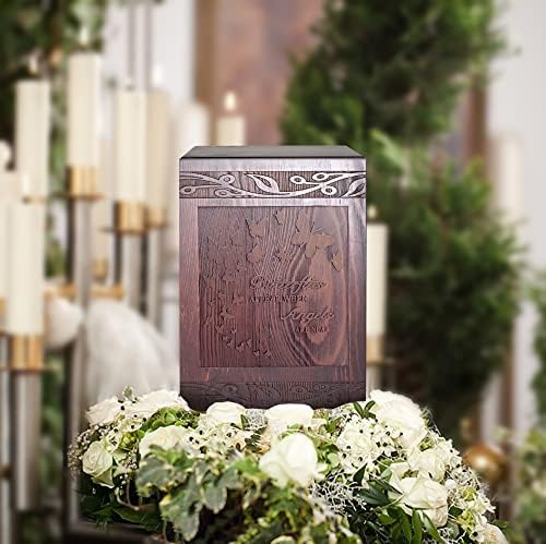 Spomen urne za kremaciju za ljudski pepeo odrasli muški ženski, drvena urna kutija i kovčeg za
