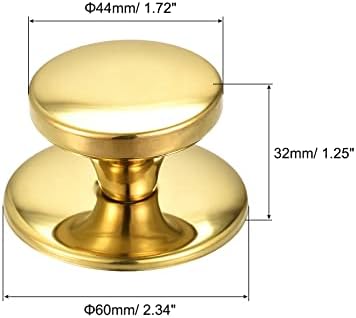 Meccanixity univerzalno dugme za poklopac lonca,dugme za zamenu od nerđajućeg čelika 44 x 32 mm, zlatni ton,