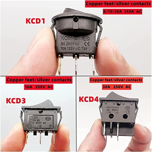 Cusstally Switch Rocker Switch 4 kom, 3/4 Pin,dugme Mini klackalice, Uključeno-Isključeno,