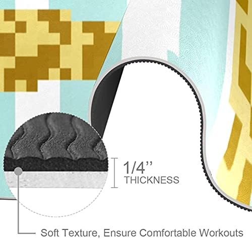Debela neklizajuća Vježba & amp; fitnes 1/4 prostirka za jogu sa žutim mozaičkim sidrenim printom za Yoga