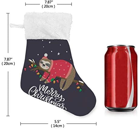 Alaza Božićne čarape Sretan božićni simpatični Sloth Classic Personalizirani mali ukrasi za