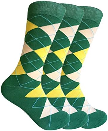 Muške čarape za haljinu od Argyle Mid Calf, jedna veličina odgovara većini muškaraca veličine čarape 10-13.