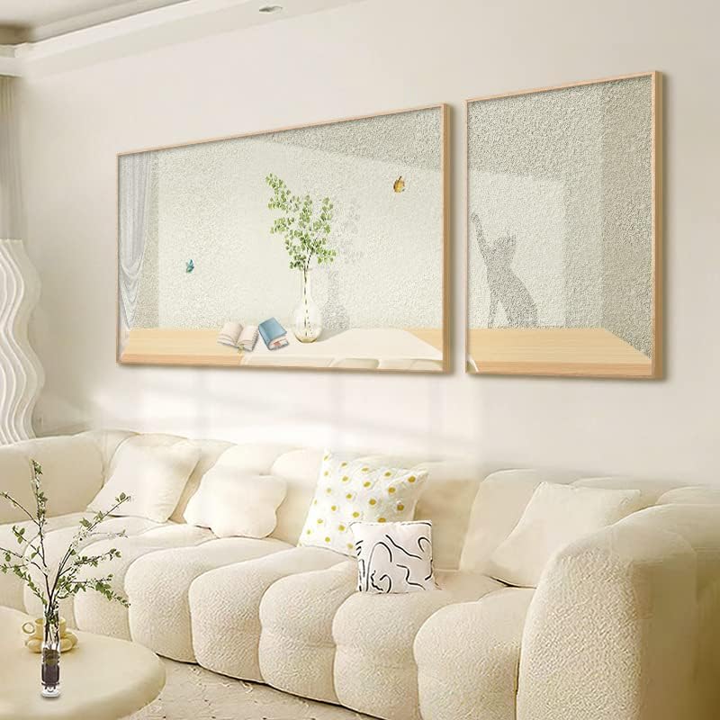 Moderna minimalistička nordijska dnevna soba dekorativna slika na visokom nivou nordijska zelena biljka