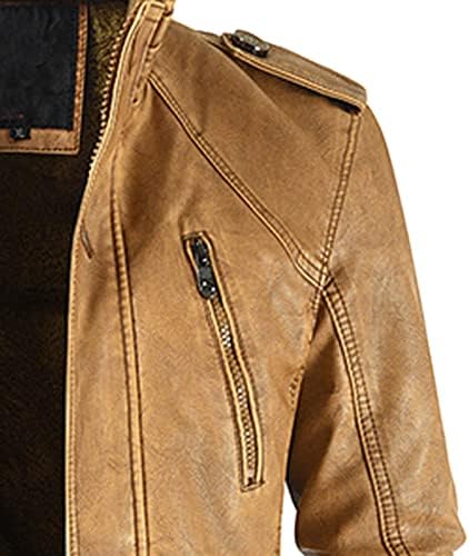 Cardigan za muškarce, muške zimske ležerne kožne jakne patentni zatvarač dugih rukava kaput