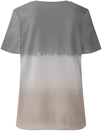 Ženska obična majica ženska Casual gradijent Print majica posada vrat kratki rukav labava majica
