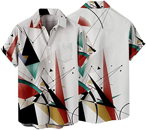 Ljetne muškarce Košulje muške modne i slobodno vrijeme 3D digitalni tisak kopče reverl majica kratkih rukava Top Božić
