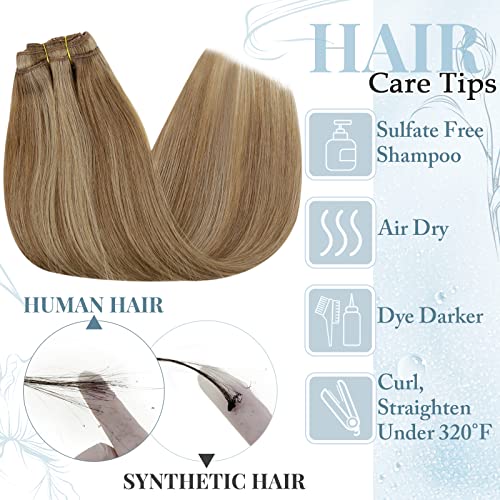 Kupite zajedno uštedite više Runature Clip u ekstenzijama za kosu prava ljudska kosa ravna kopča u prirodnim ekstenzijama za kosu zlatno smeđa istaknuta zlatno plava 18 inča 105g i 16 inča 105g