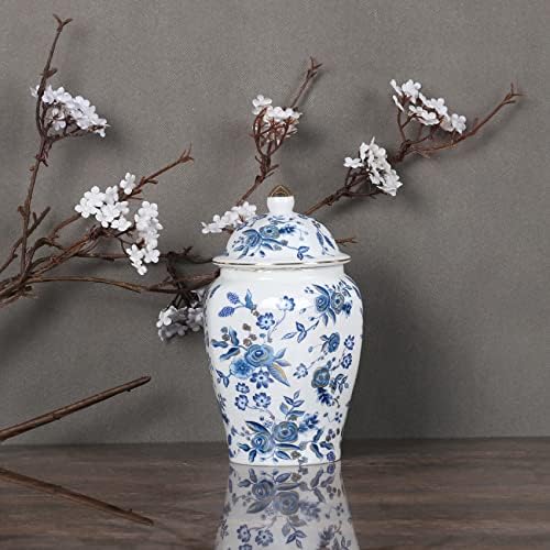 Kineski đumbir Jar sa poklopcem Jingdezhen antički stil, Home dekorativni Retro plavo-bijeli Porculanski