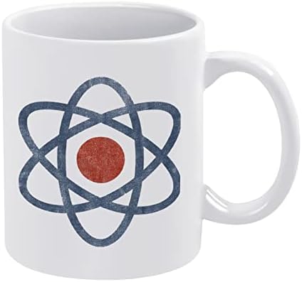 Atom Science Print Mug Coffee Tumbler keramička šolja za čaj smiješni poklon sa dizajnom logotipa za kancelarijski dom Žene Muškarci-11 Oz bijeli