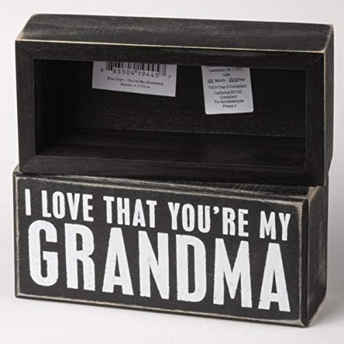 Primitivi od Kathy 19445 classic box Sign, 5.5 x 2.5 , moja baka, Bijela