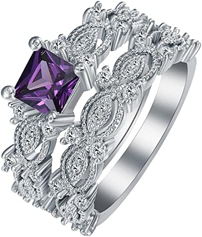 Soehir angažman cirkone Žene vjenčani prstenovi set nakita za žene za žene Diamond Dame Set temperaturni prsten