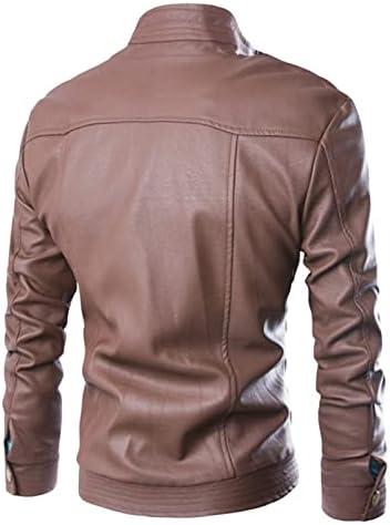 Maiyifu-GJ muške pune zip postolja za bicikliste jakna Čvrsta umjetna kožna motocikala jaknu lagani casual PU bomber kaput