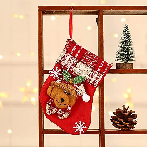Artifični Poinsettias Garland za otvorene Božićne čarape poklon torbi privjesci Dječje bombone