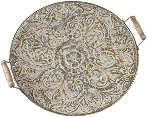 Dizajn potpisa Ashley Didina antikne pravokutnog i drveta ukrasnoj ladici, zlatni završetak