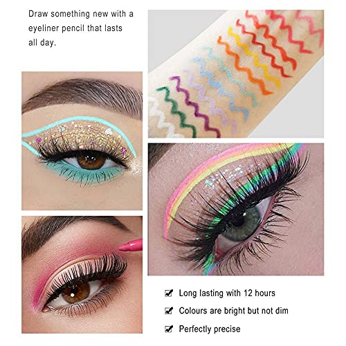Luxsea Eye Liner pencil Set 20 boja vodootporni mat olovke za oči prirodne dugotrajne olovke za šminkanje