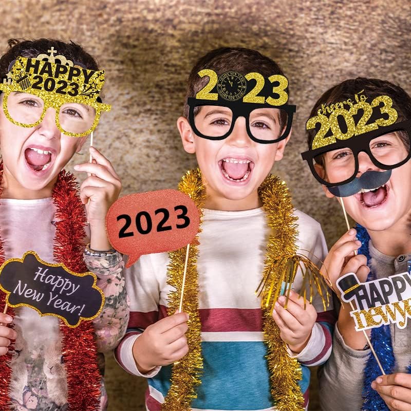 12kom 2023 Happy New Year naočare za djecu odrasle Fancy Doček Nove godine naočare Nova Godina