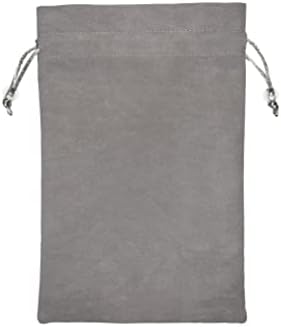 EFENDIZ torbica za vezice, siva baršunasta torba 6, 1x9 inča, sa 2 pretinca i vezicama za poklone,